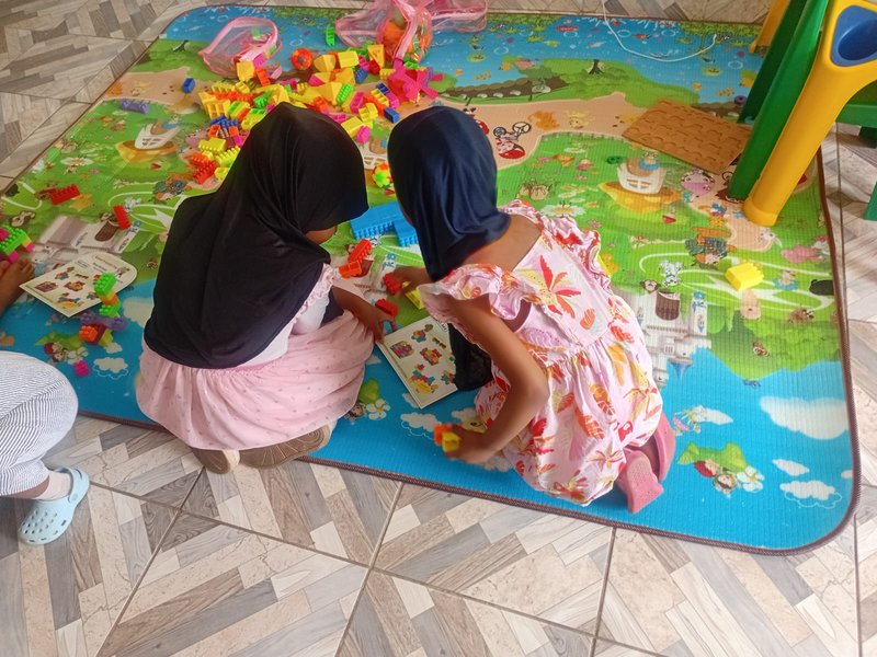 Girls enjoying activities at Little Ummah Daycare